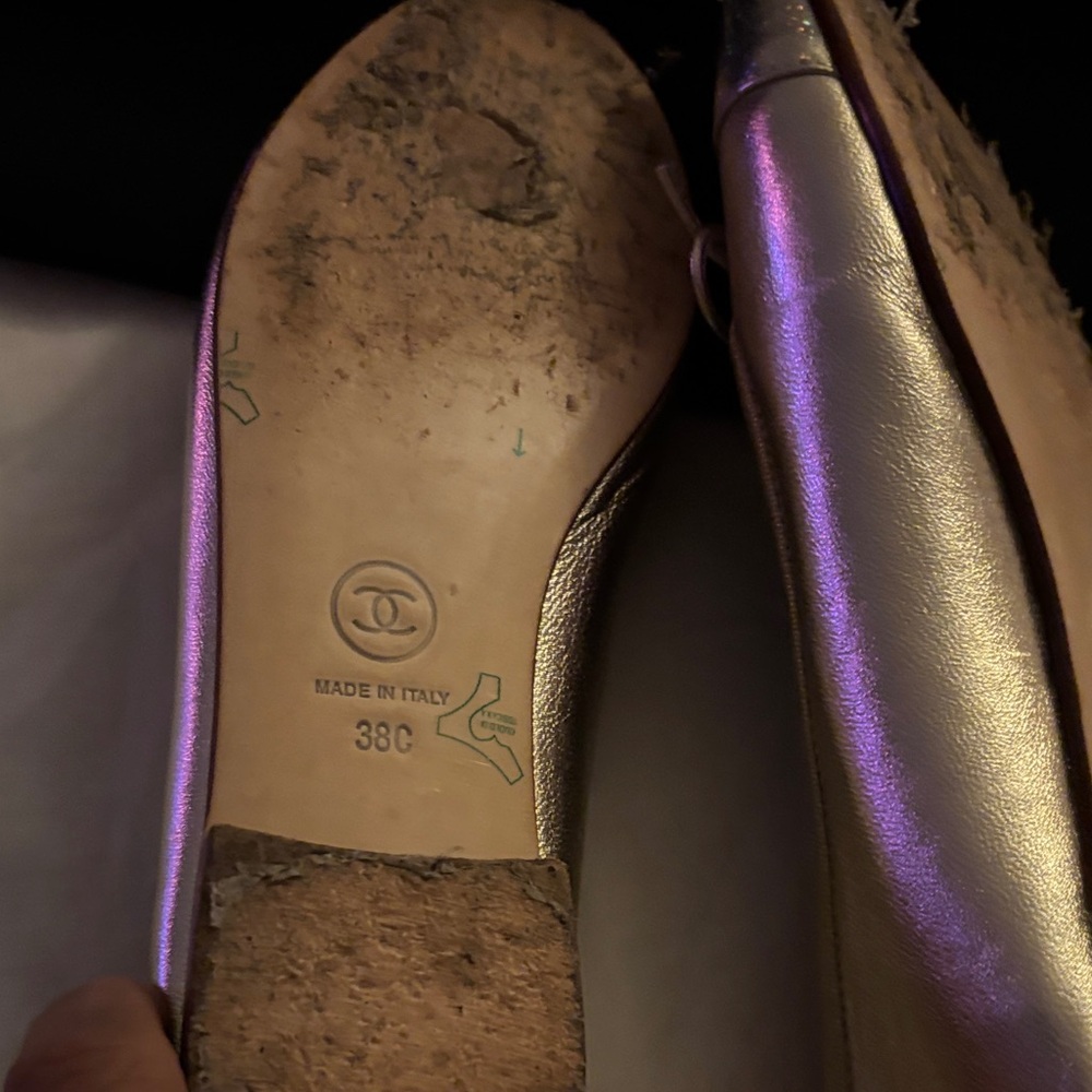 CHANEL Women's Metallic Gold Flats - Picture 8 of 15